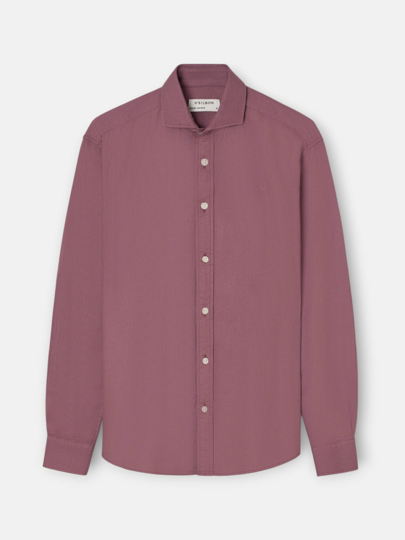 Camisa sport espiga burdeos