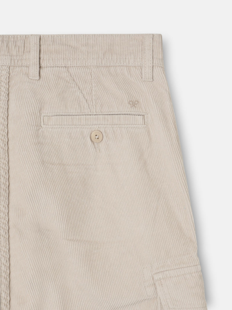 Pantalon sport cargo pana beige