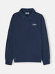 Sudadera cuello polo desgastada azul marino