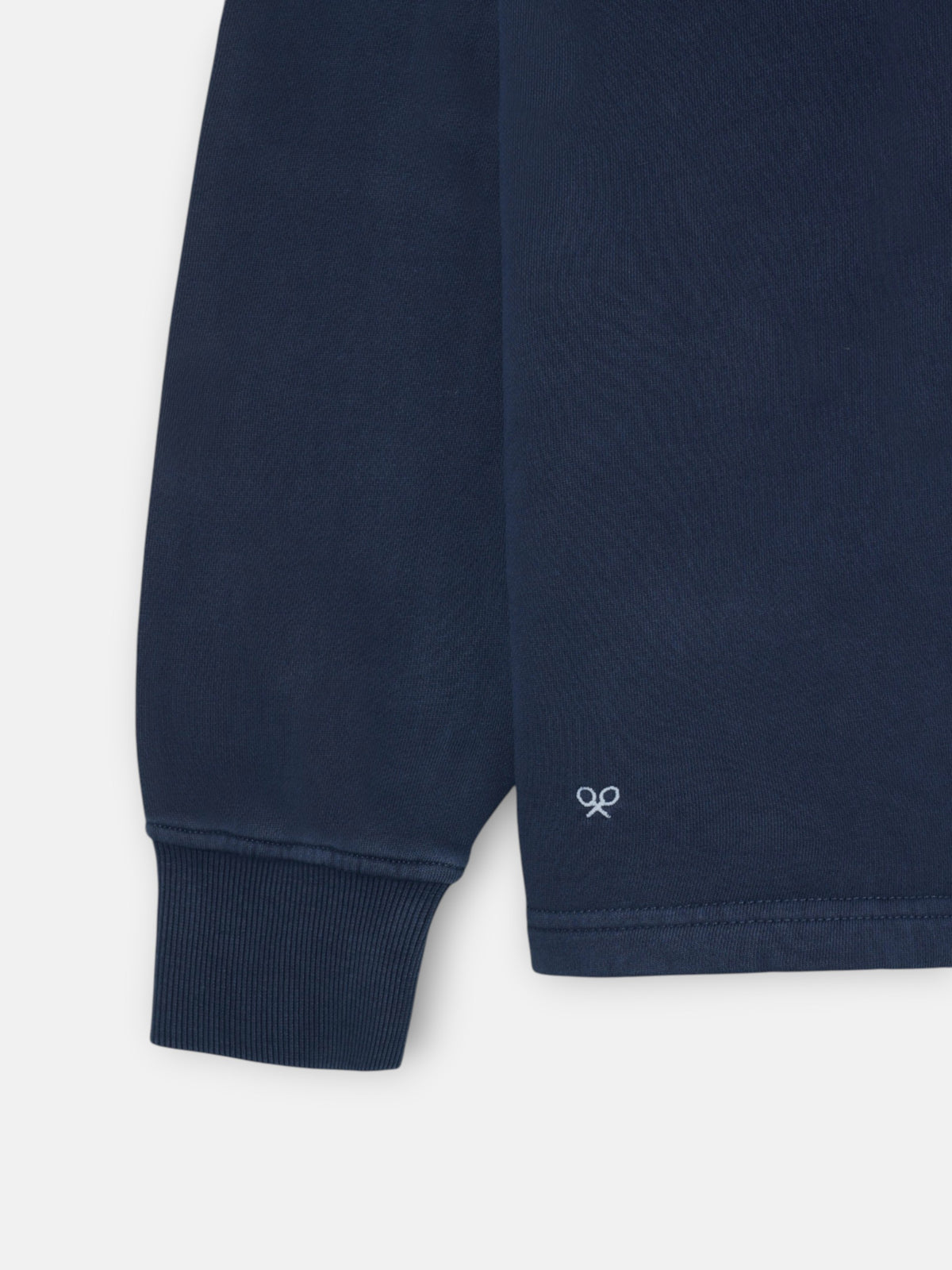 Sudadera cuello polo desgastada azul marino