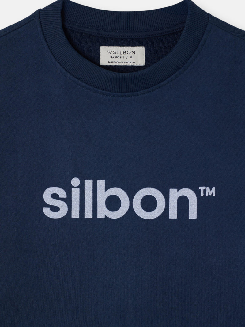 Silbon navy blue flock sweatshirt
