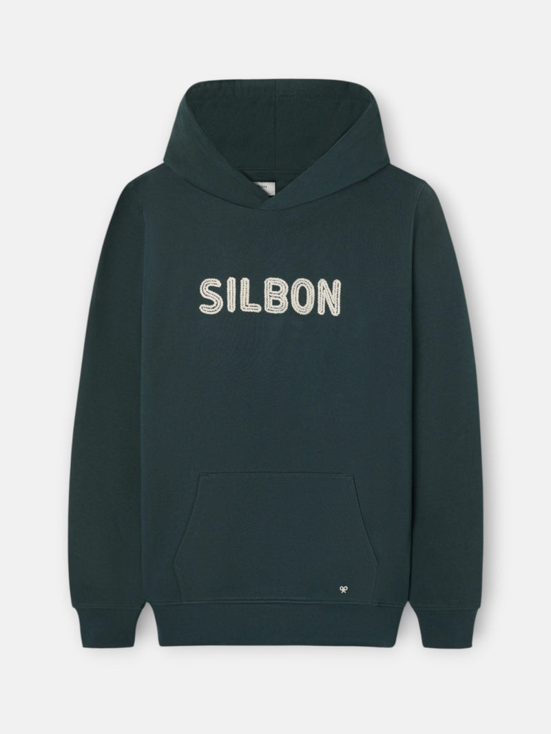 Sudadera capucha cuerda verde oscuro