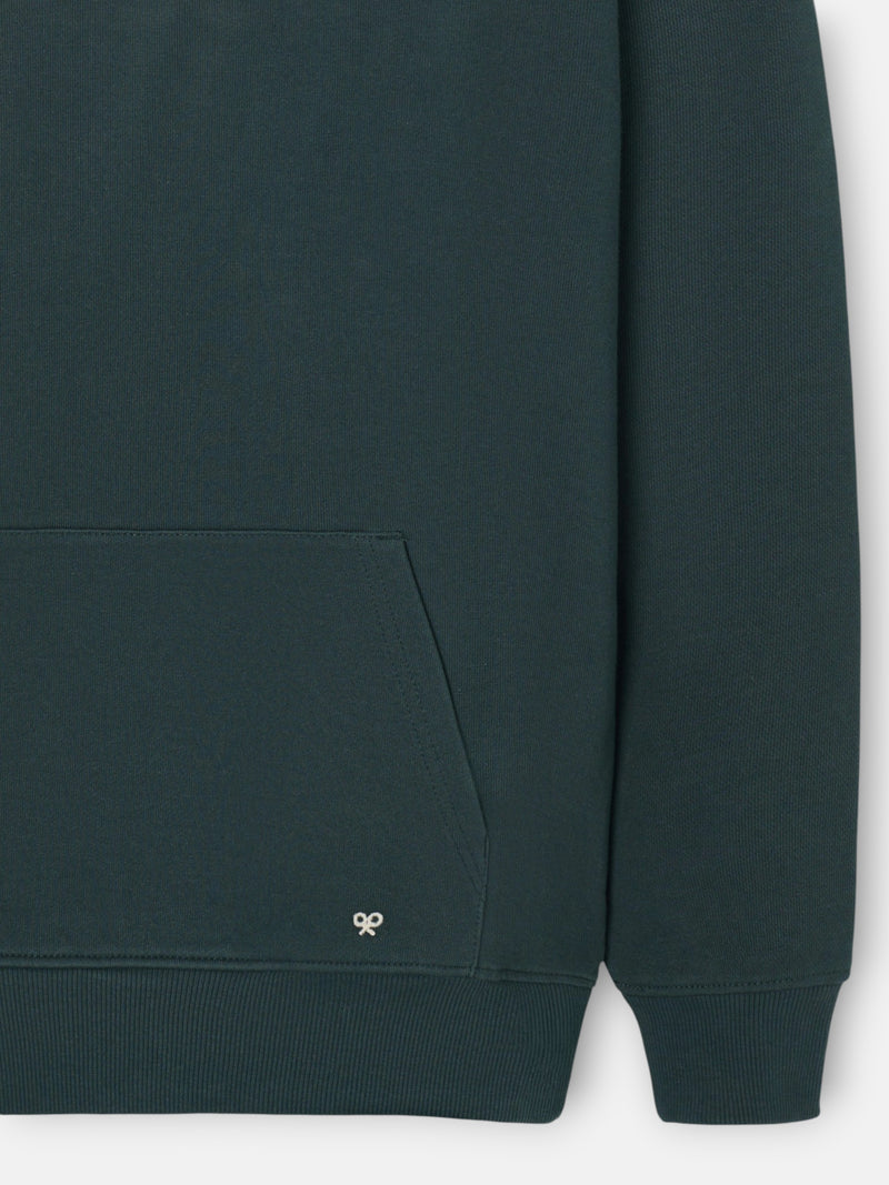 Sudadera capucha cuerda verde oscuro