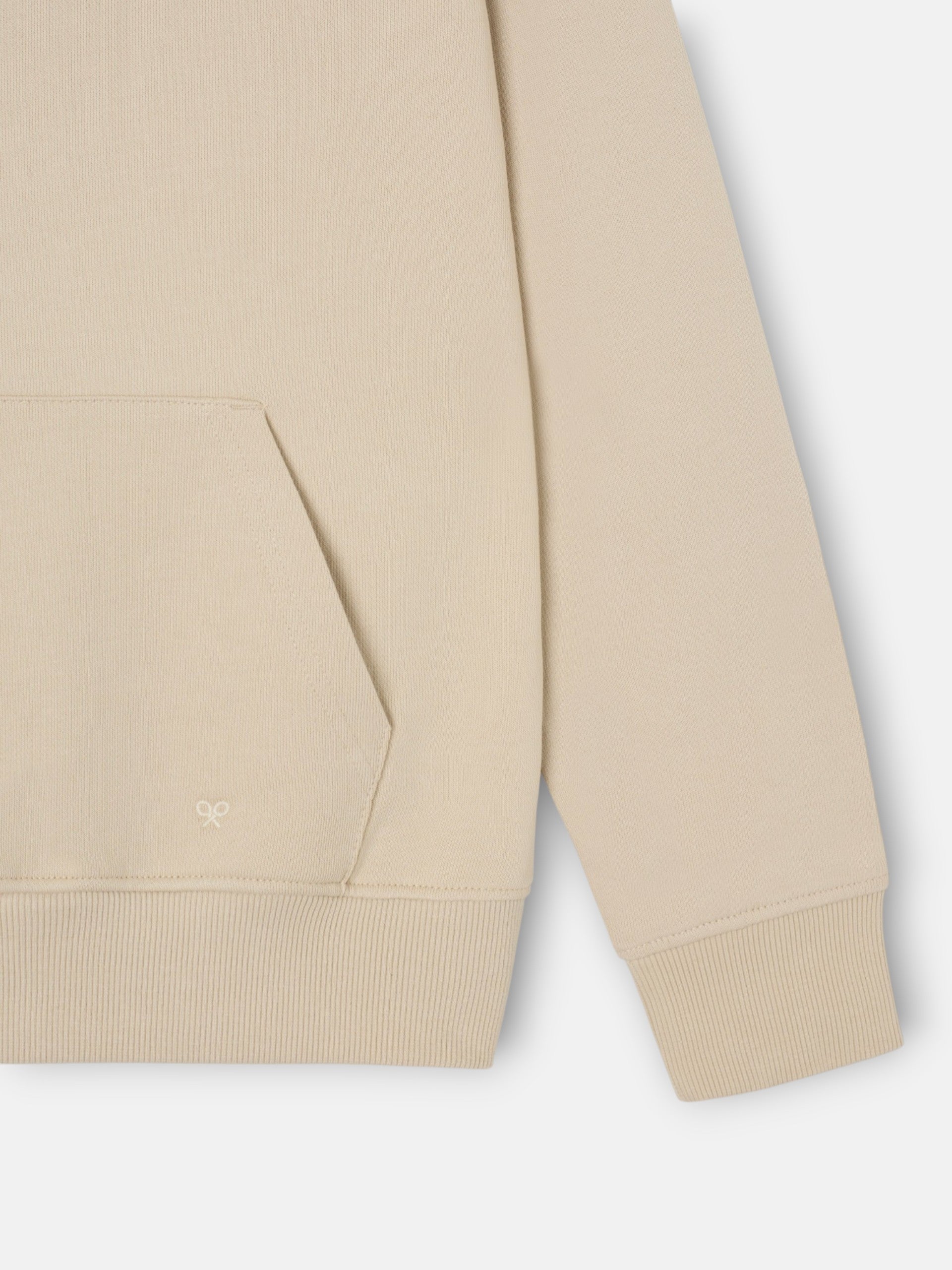 Sudadera capucha cuerda beige