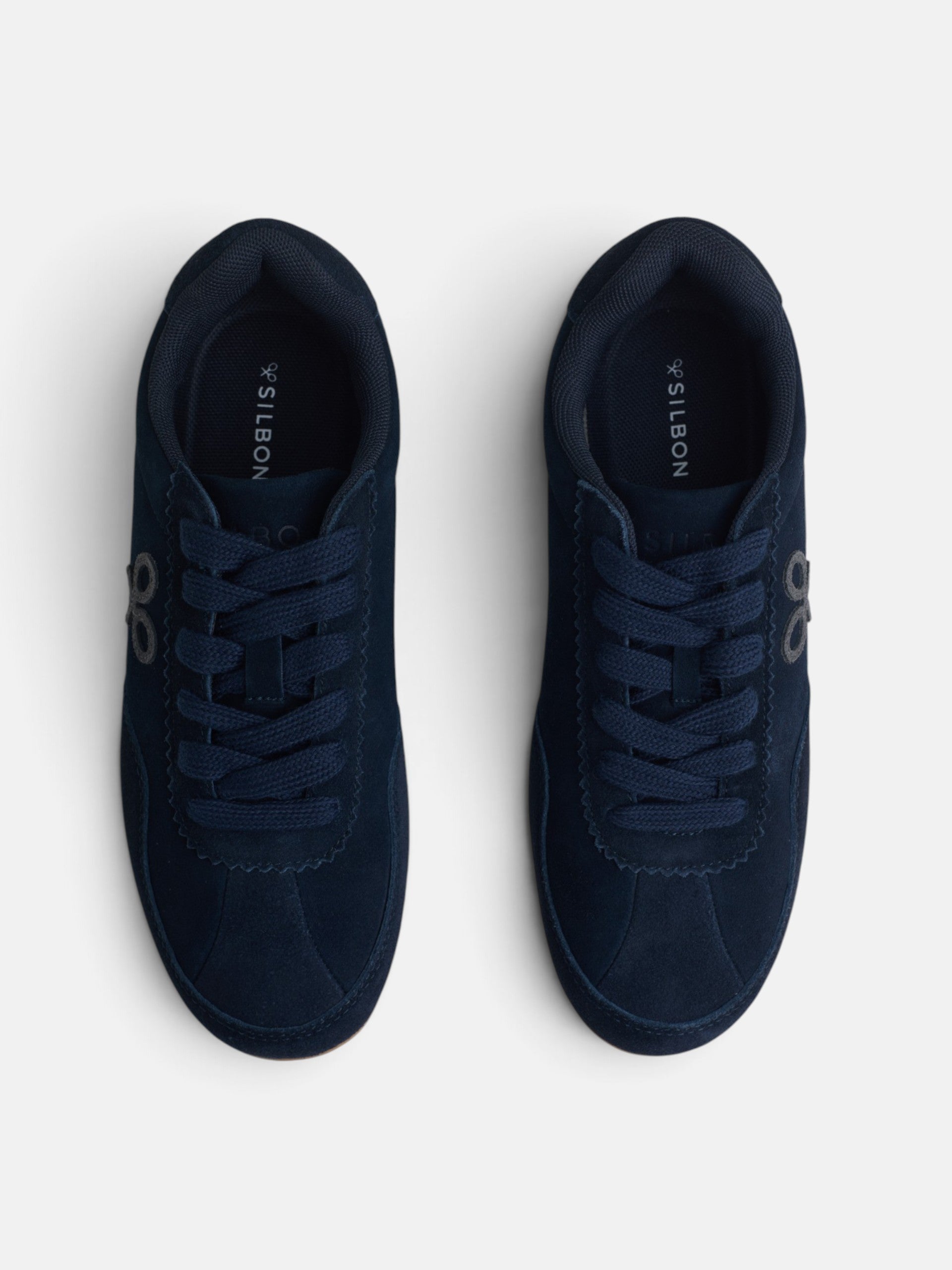 Zapatilla retro serraje azul marino