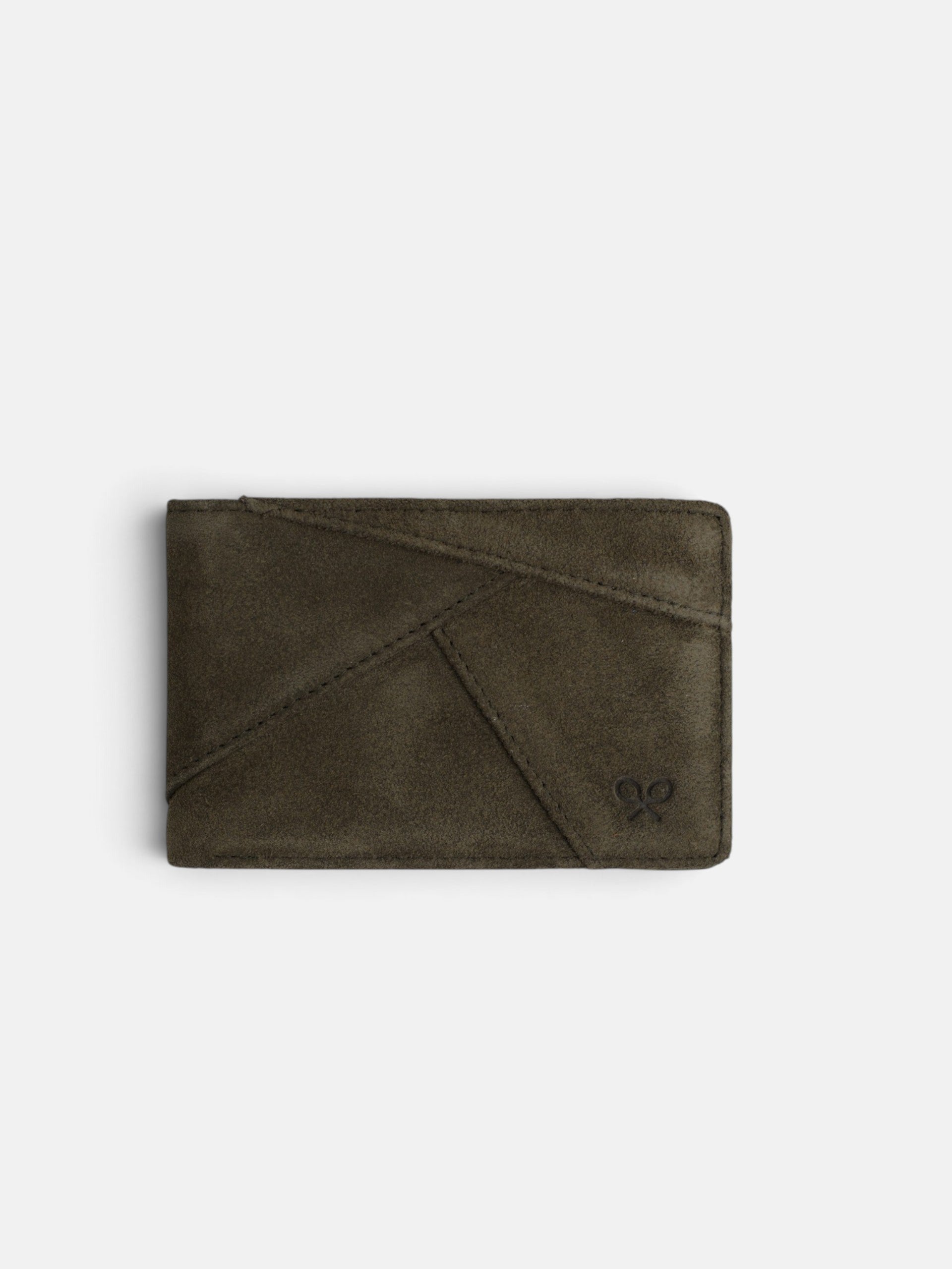 Cartera serraje lineas geometricas verde