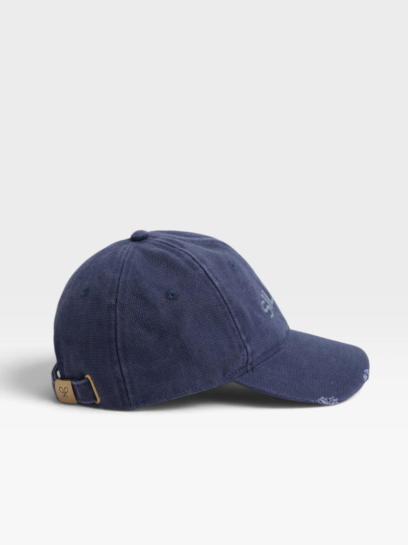 Gorra silbon desgastada azul marino