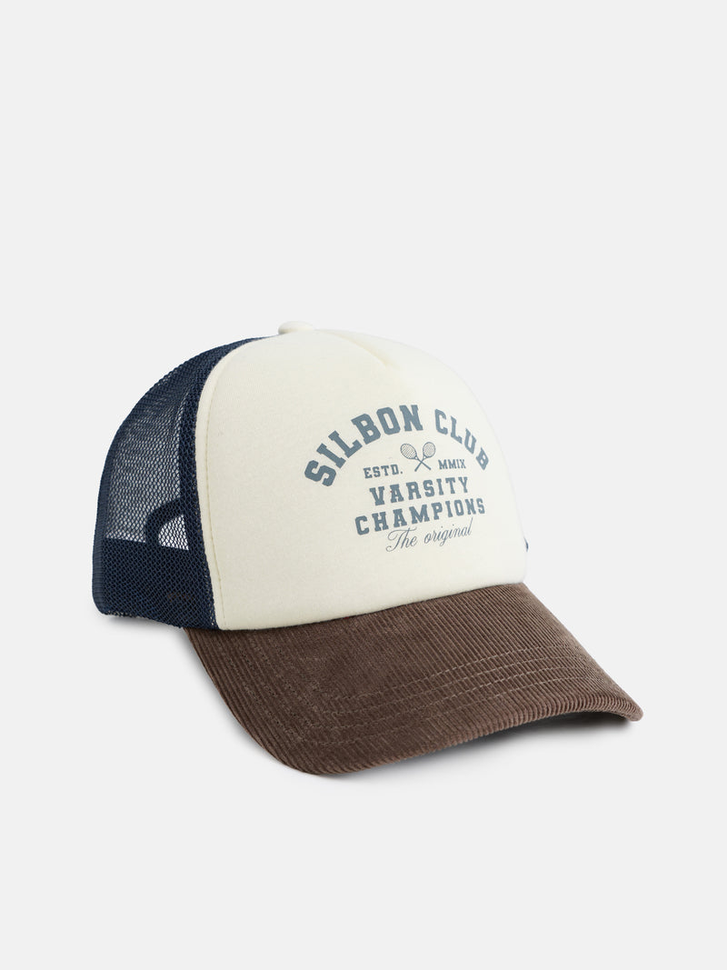 Gorra trucker varsity marron