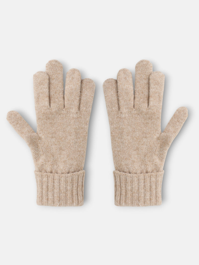 Guantes motivo trenzado beige