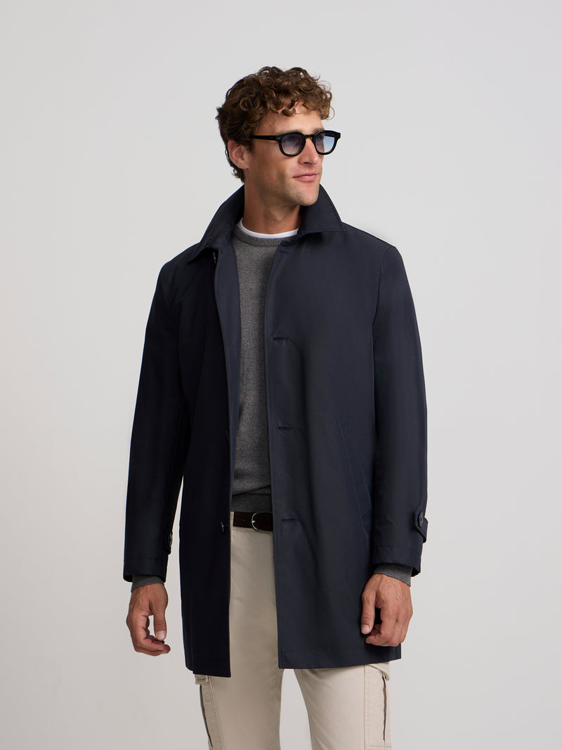 Gabardina corta azul marino