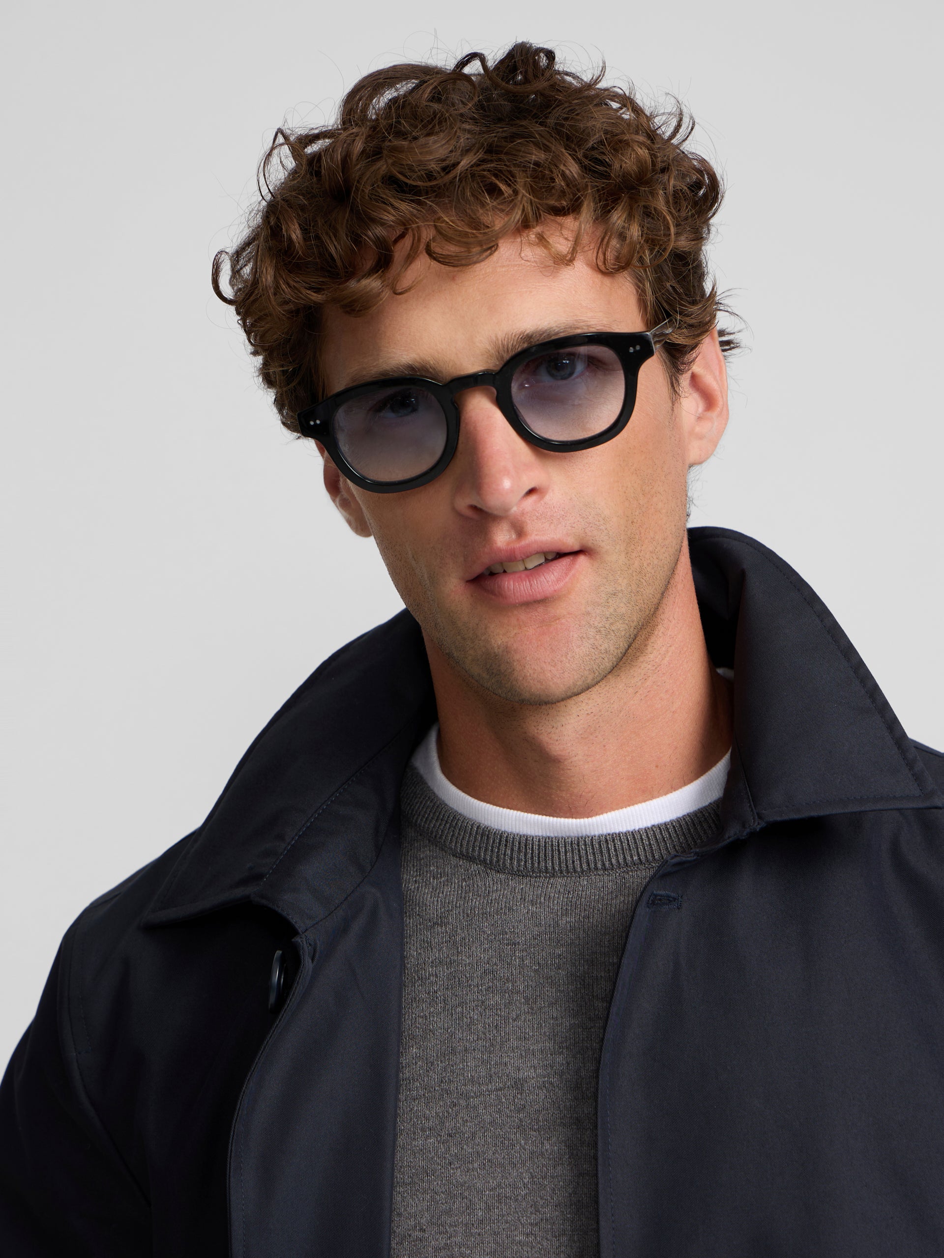 Trench-coat court bleu marine