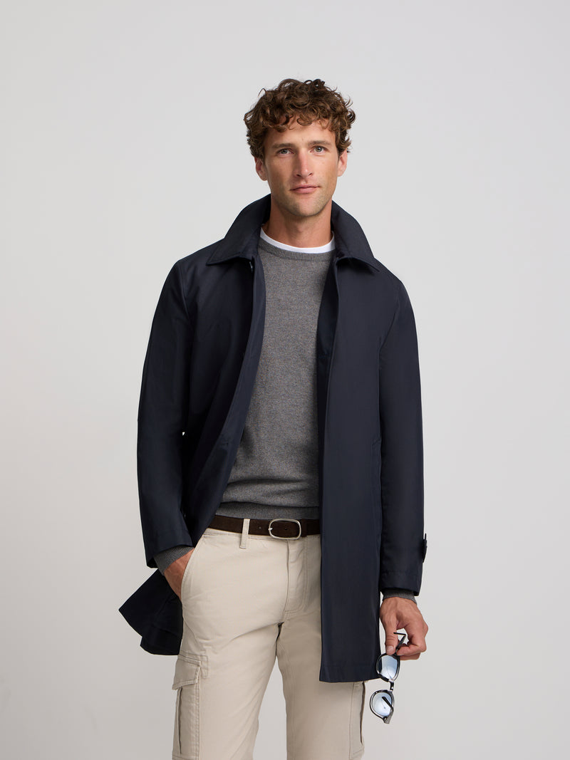 Gabardina corta azul marino