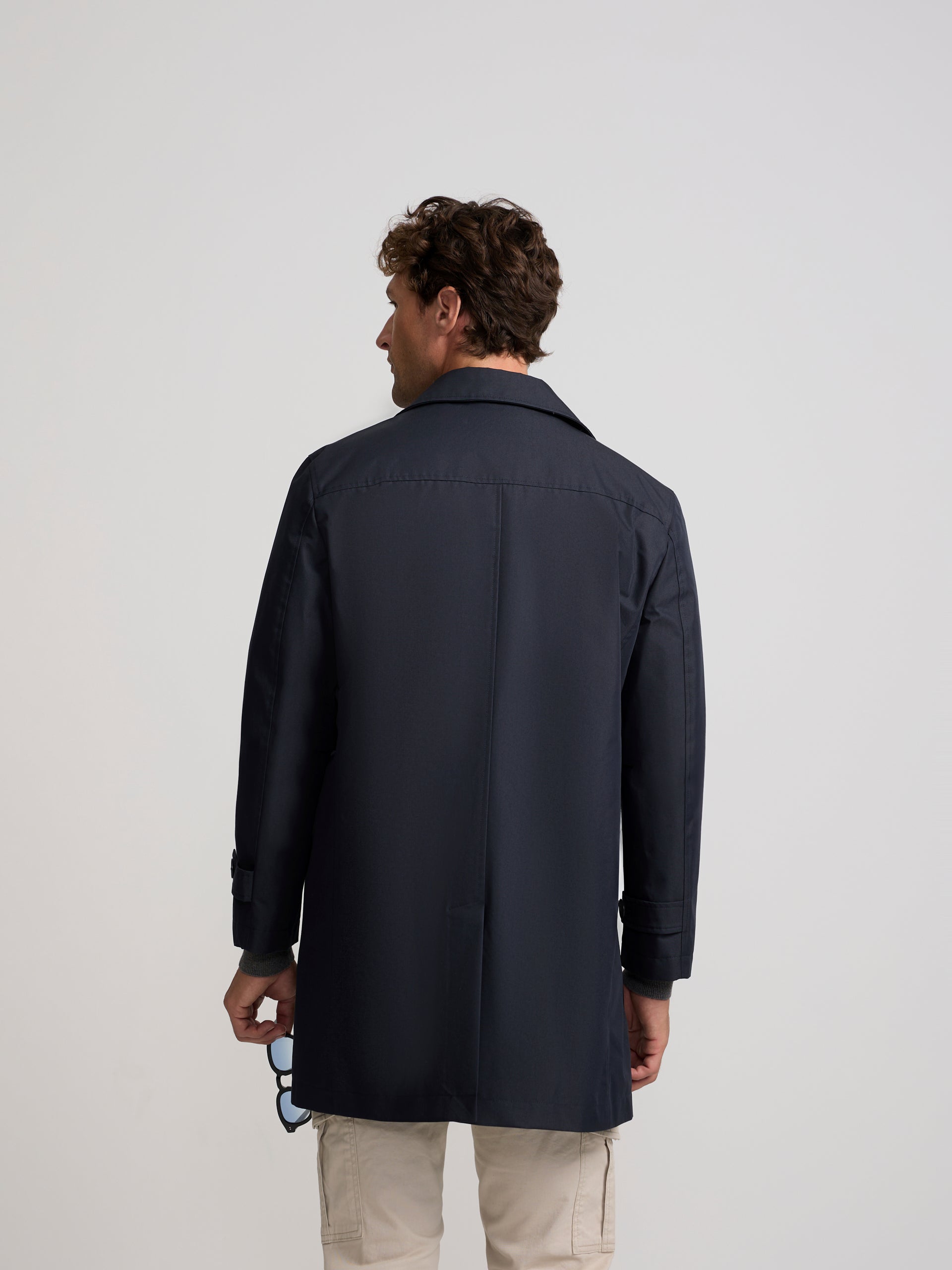 Trench-coat court bleu marine