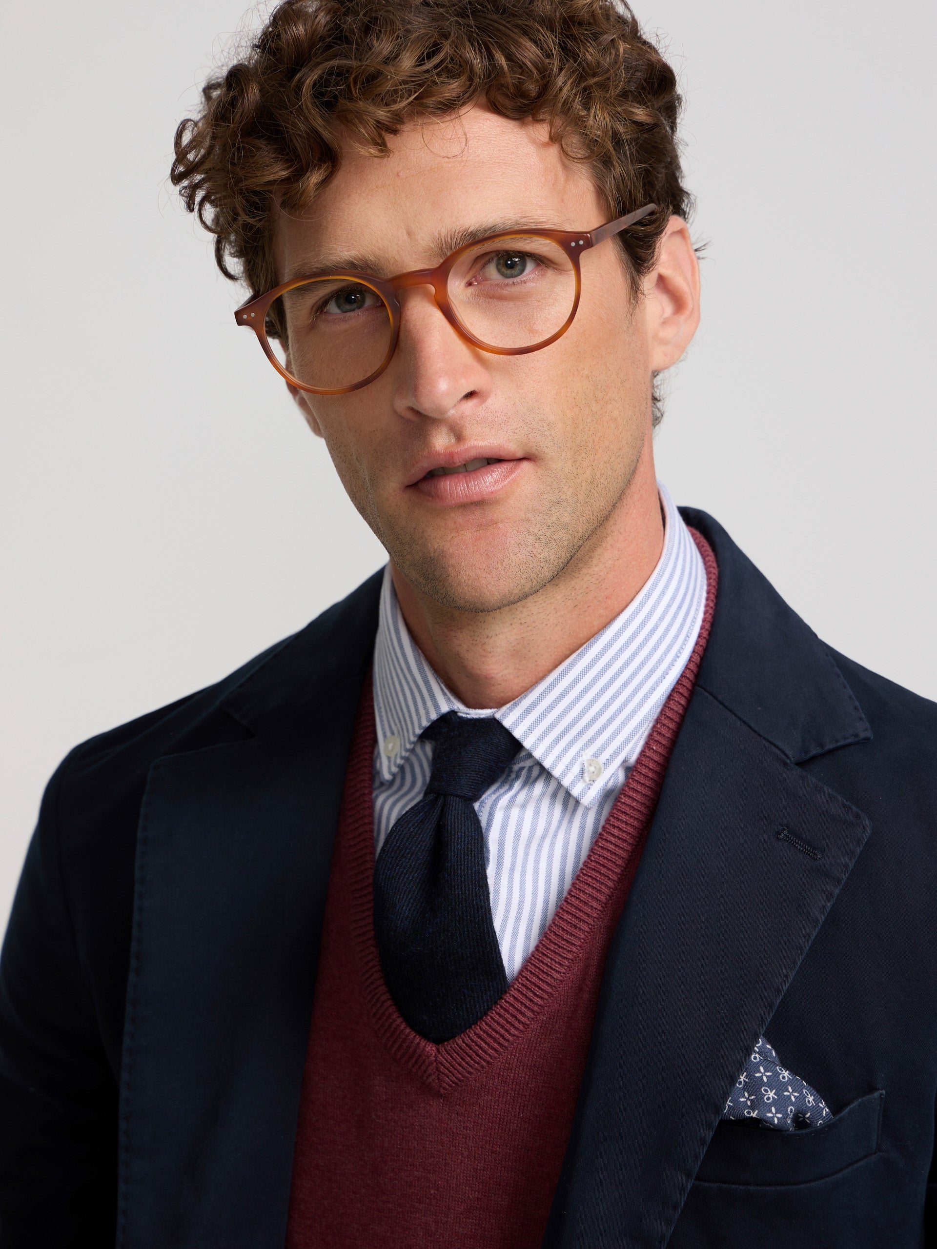 Veste blazer droite bleu marine casual