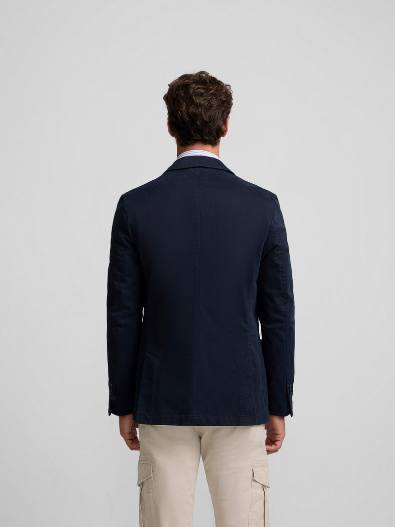 Americana casual recta azul marino