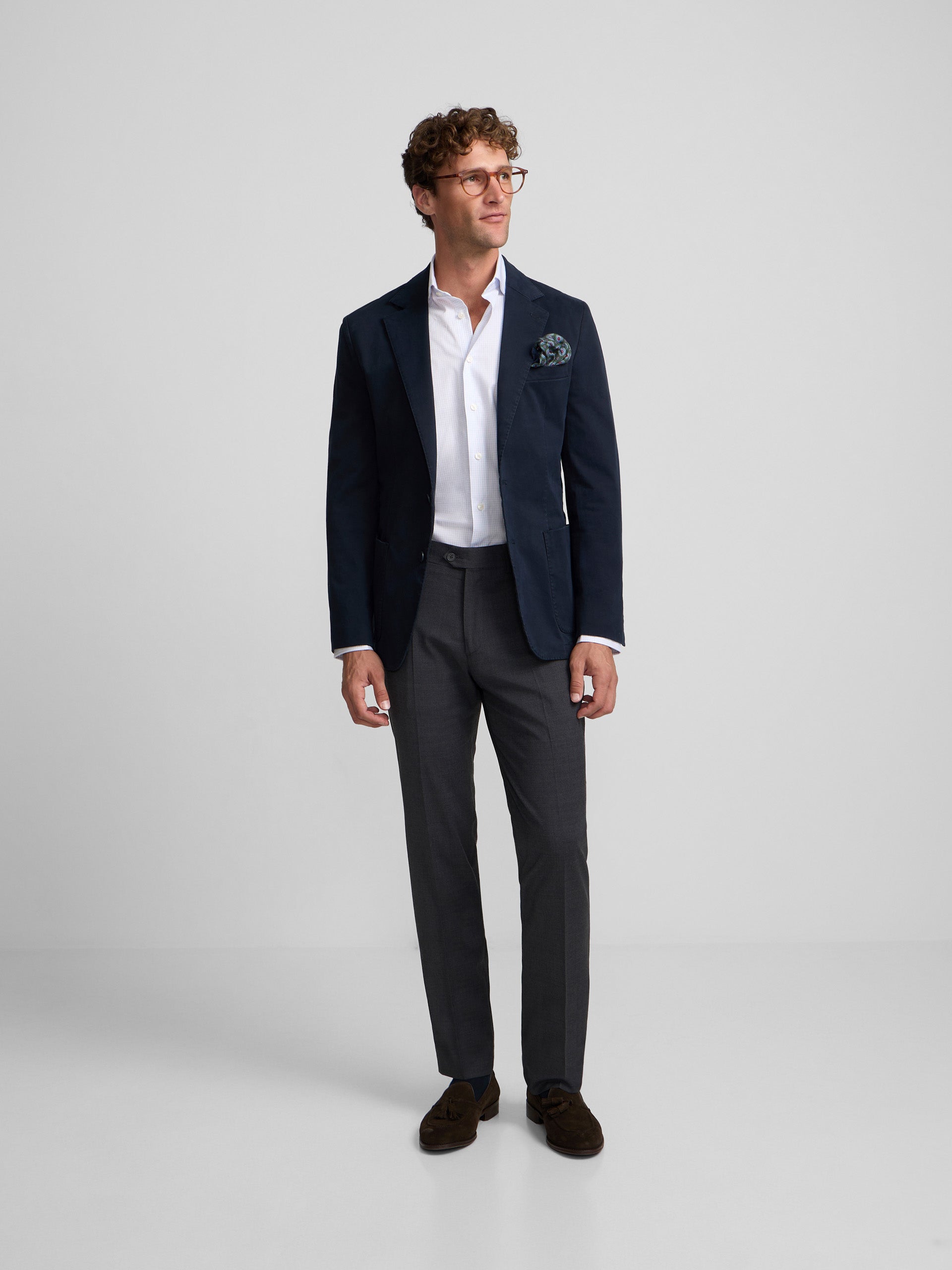 Veste blazer droite bleu marine casual