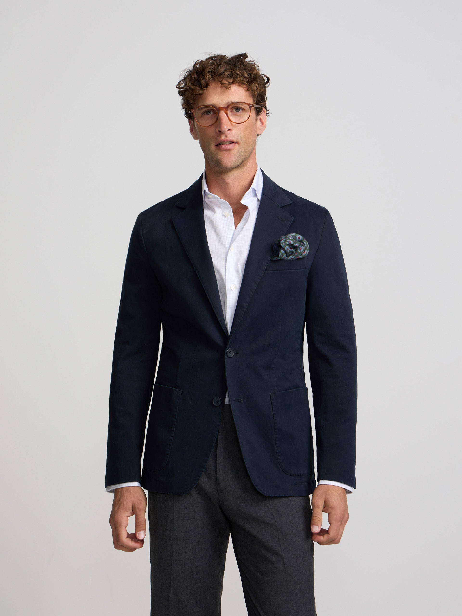 Veste blazer droite bleu marine casual