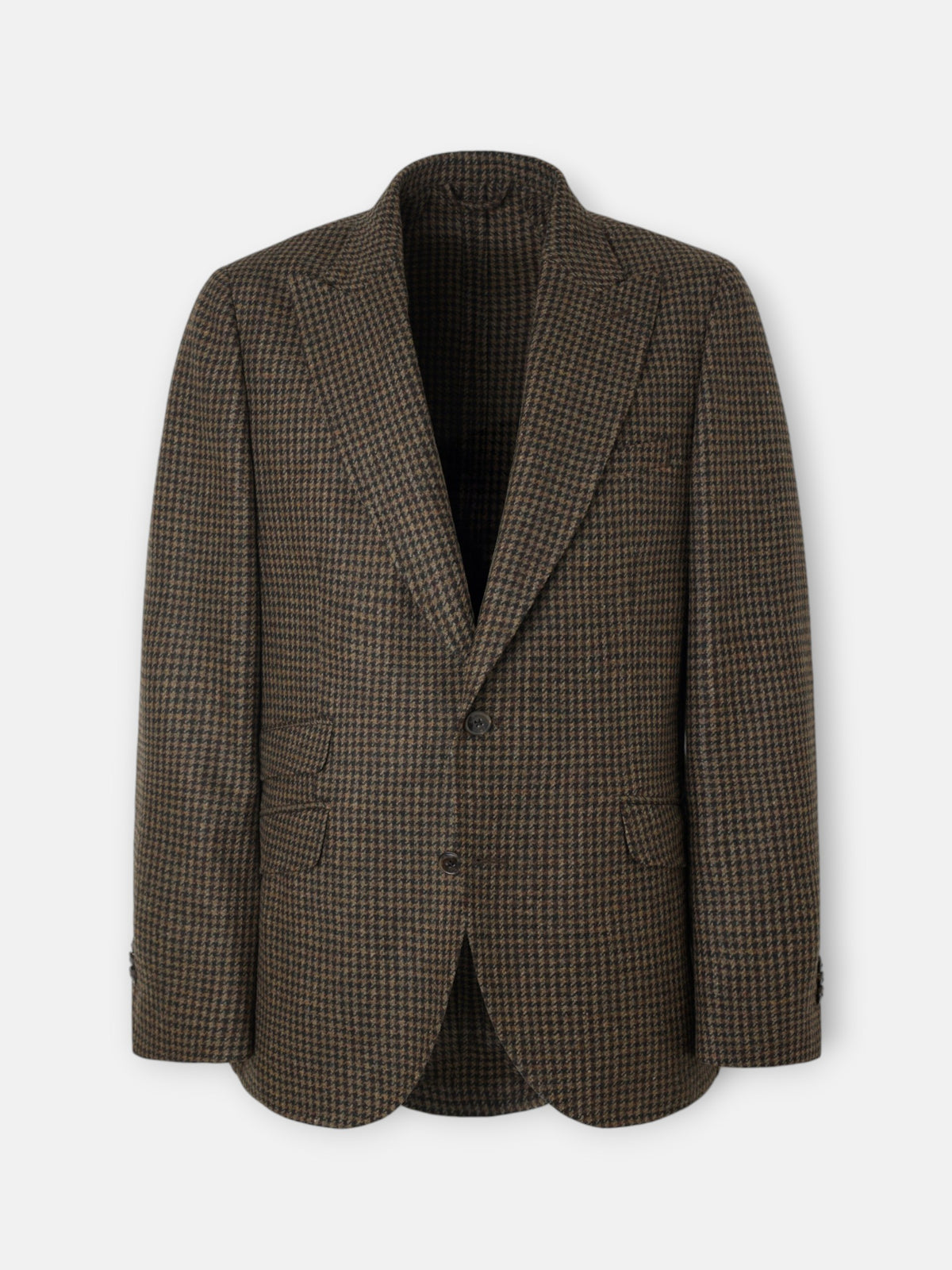 Green houndstooth blazer