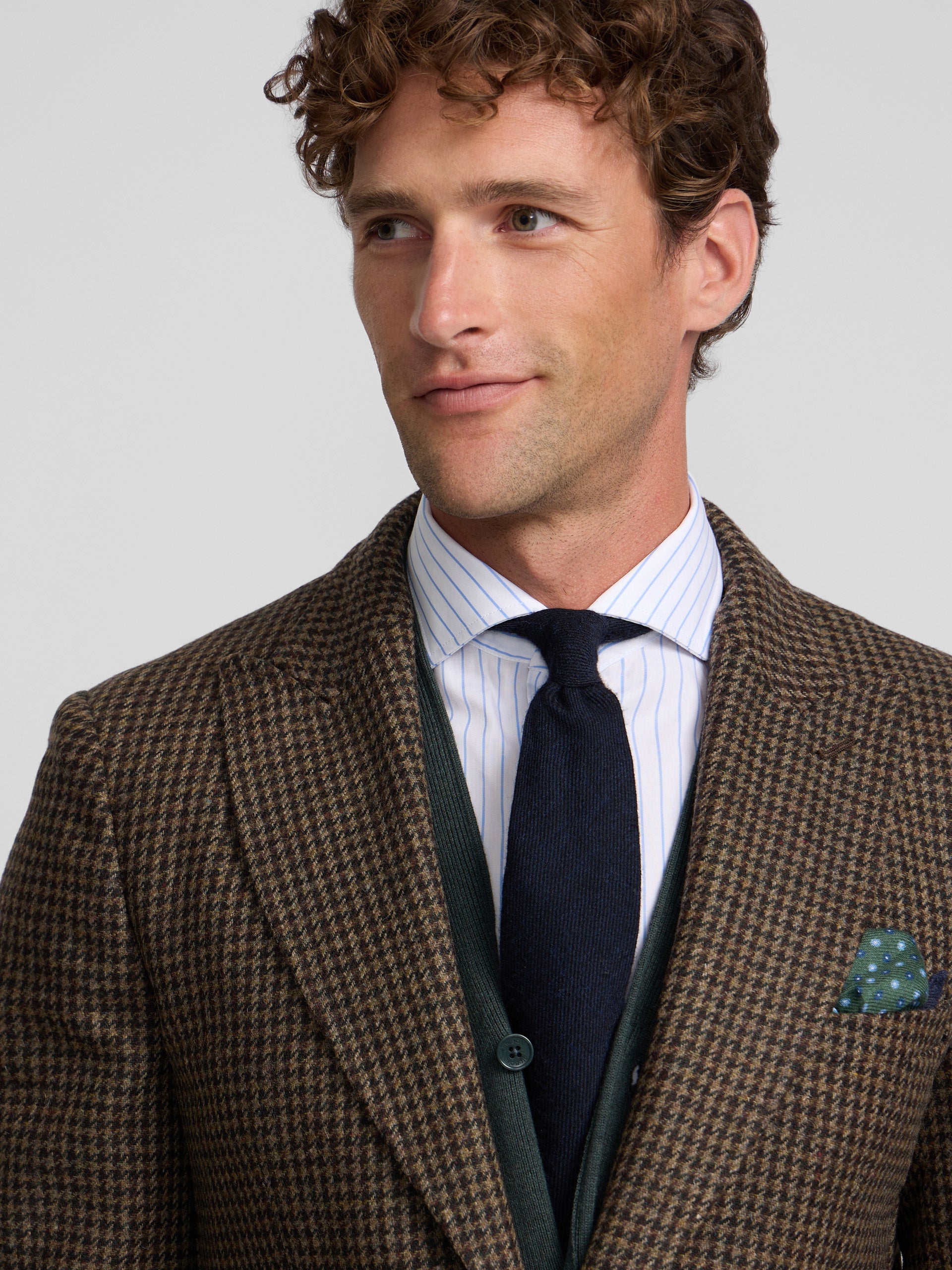 Blazer pied-de-poule verde