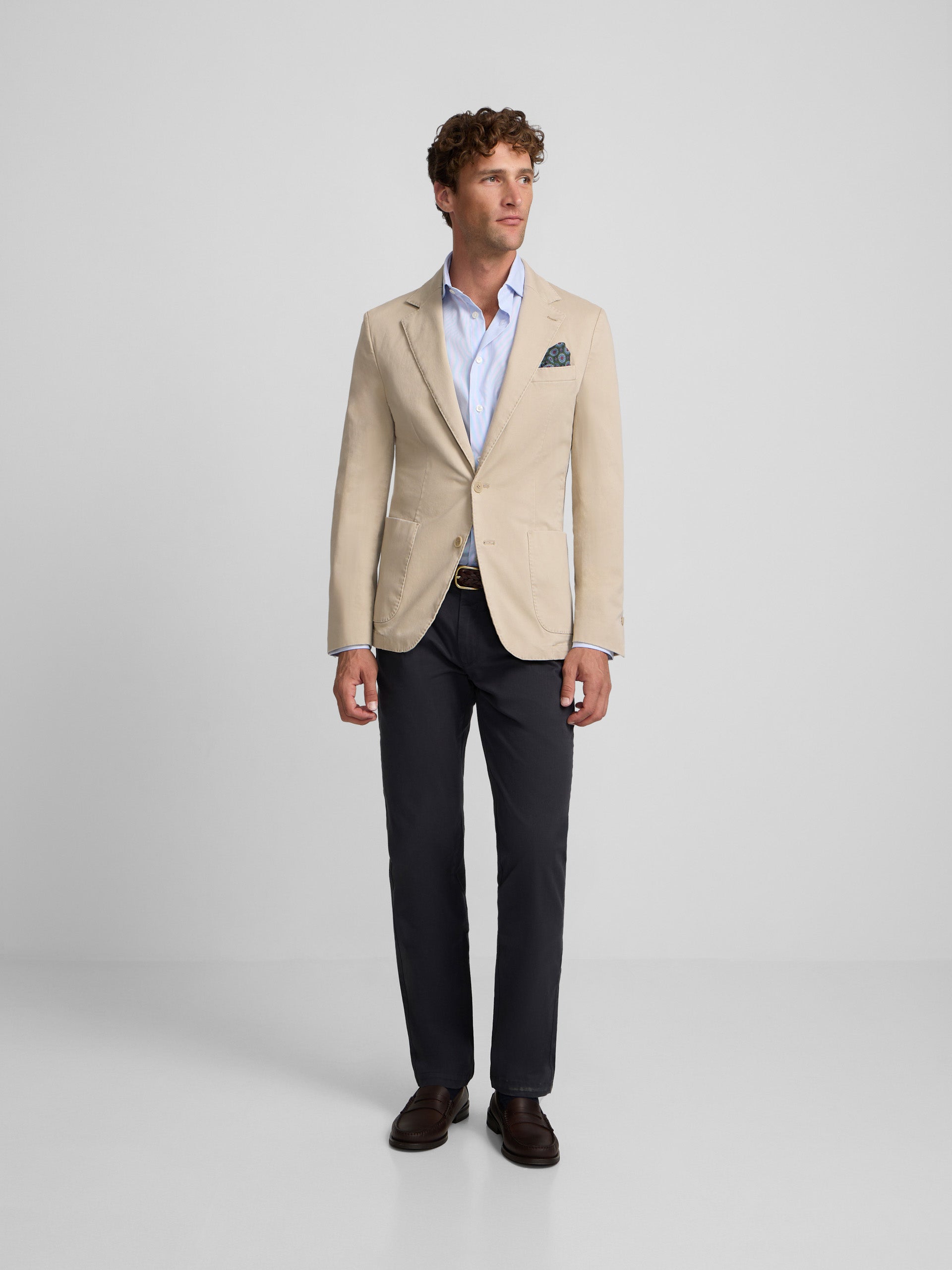 Veste décontractée droite beige