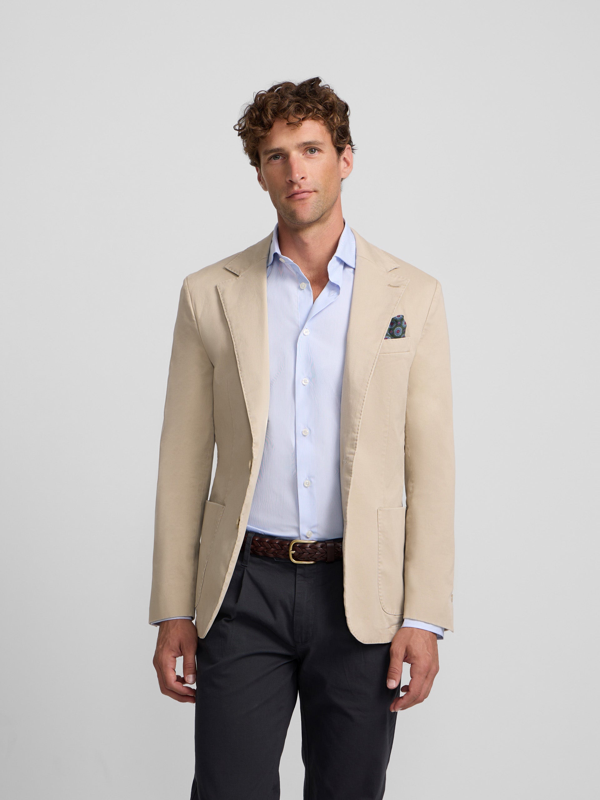 Veste décontractée droite beige