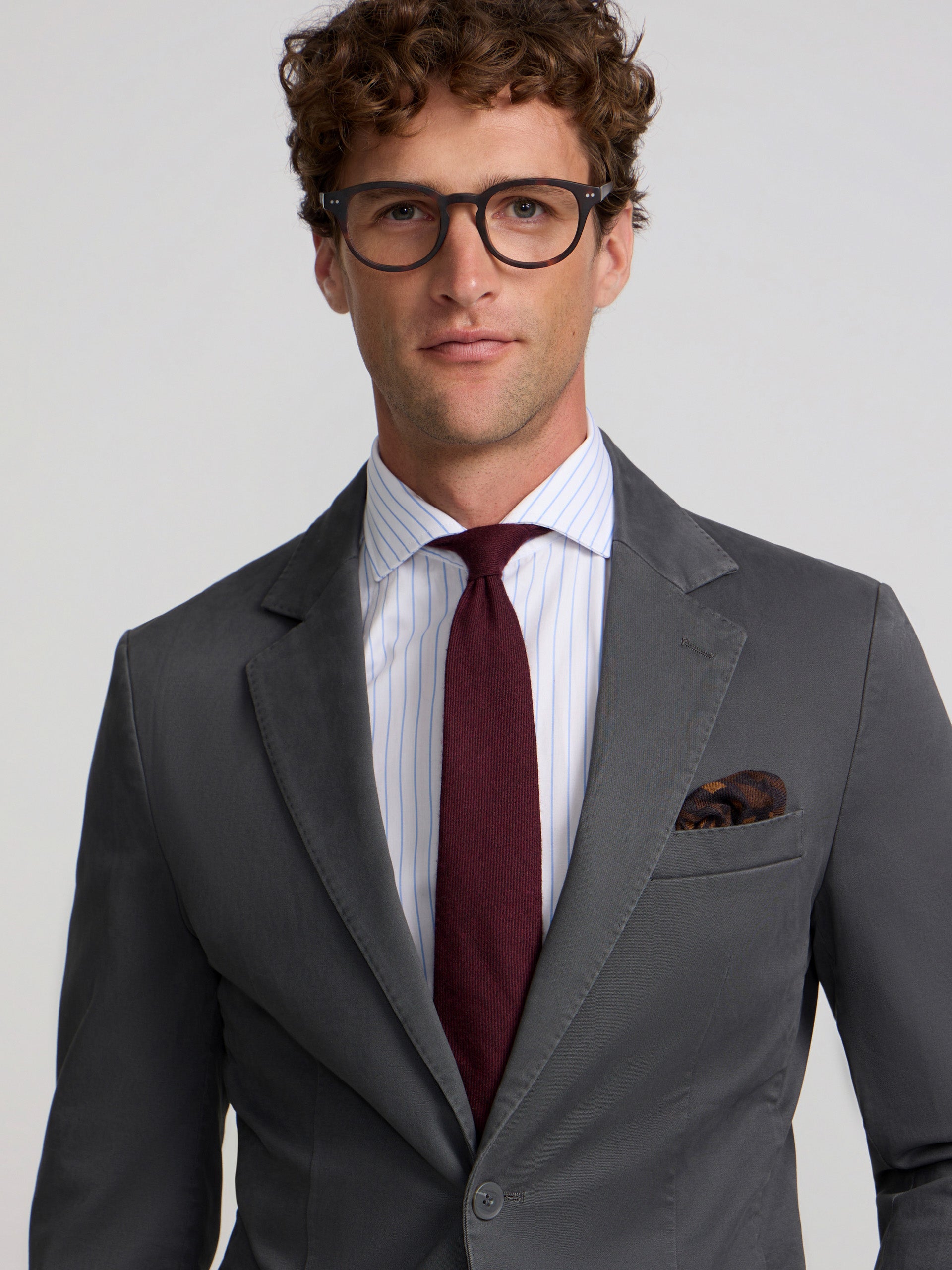Blazer casual reto cinzento