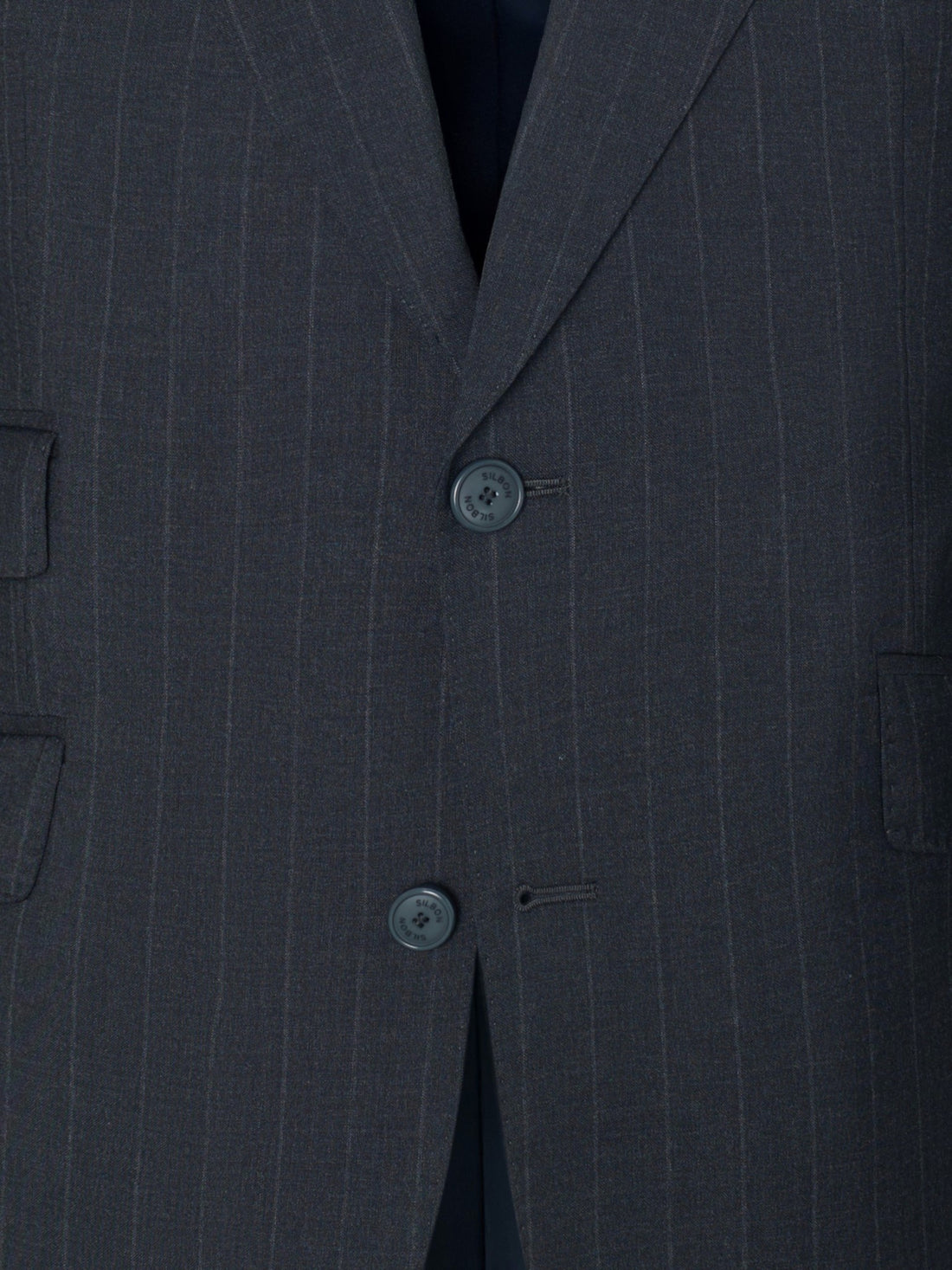 Grey pinstripe suit jacket