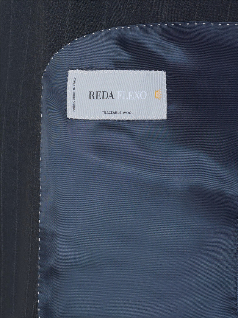Grey pinstripe suit jacket