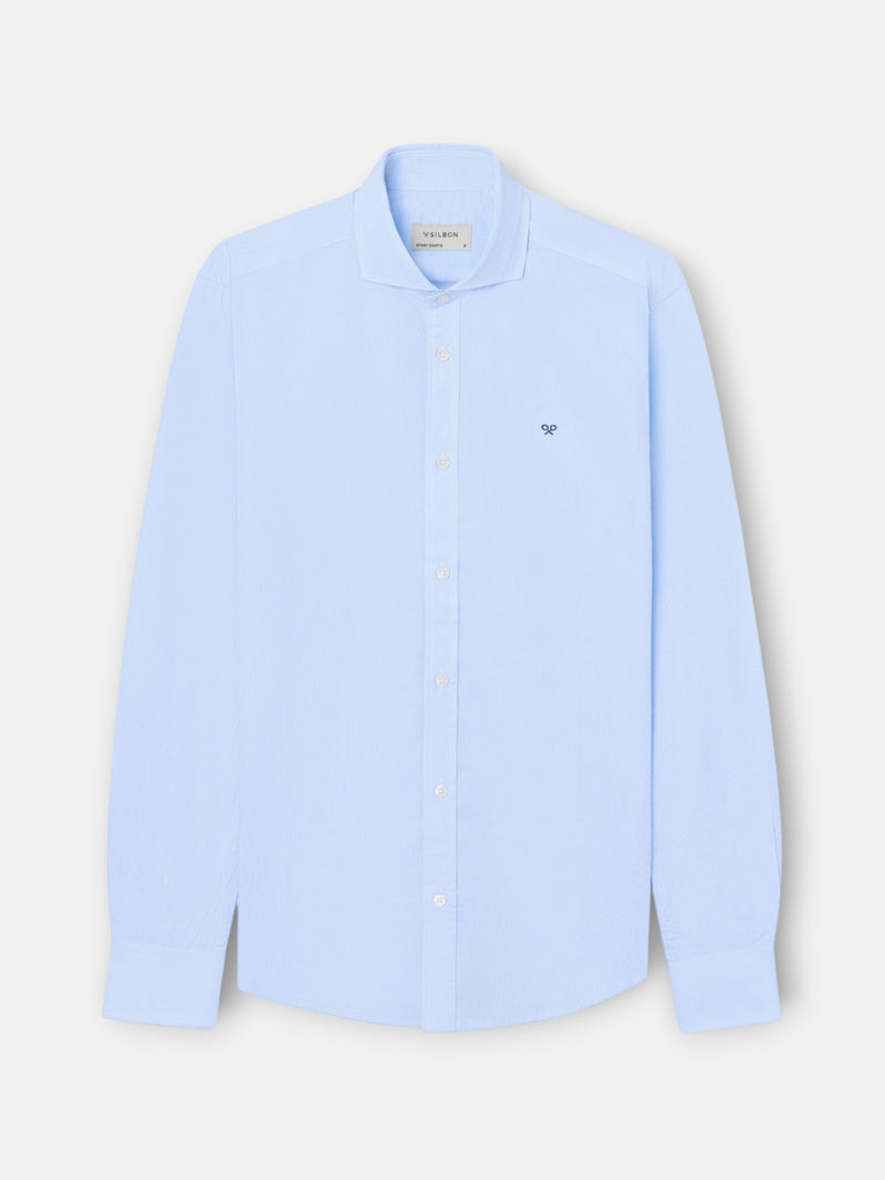 Classic sport shirt with small blue checks