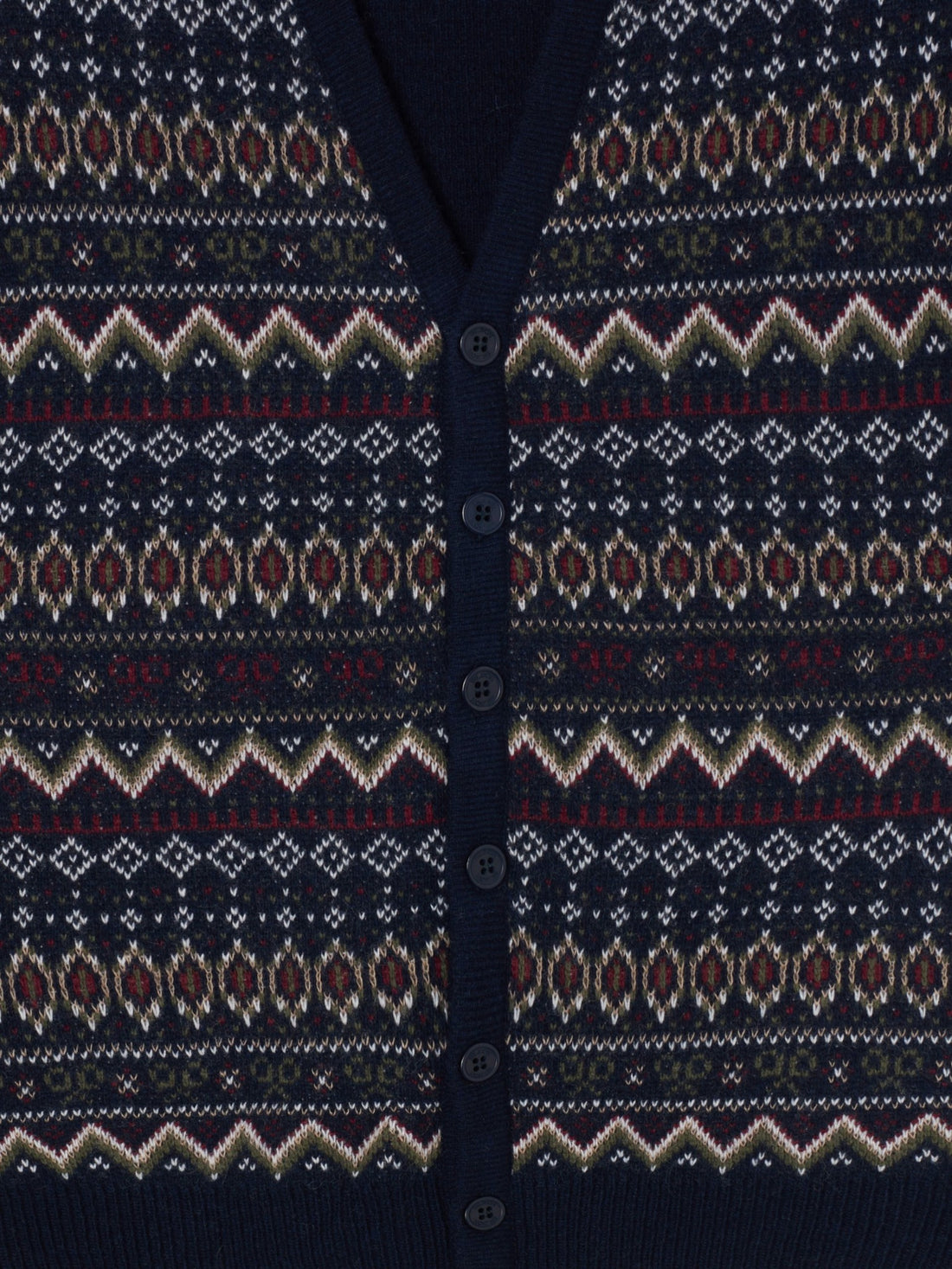 Colete de malha jacquard único azul-marinho
