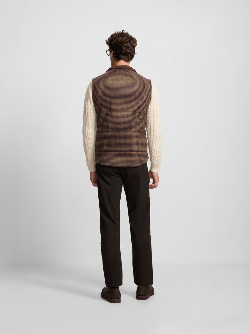 Chaleco casual pata de gallo beige