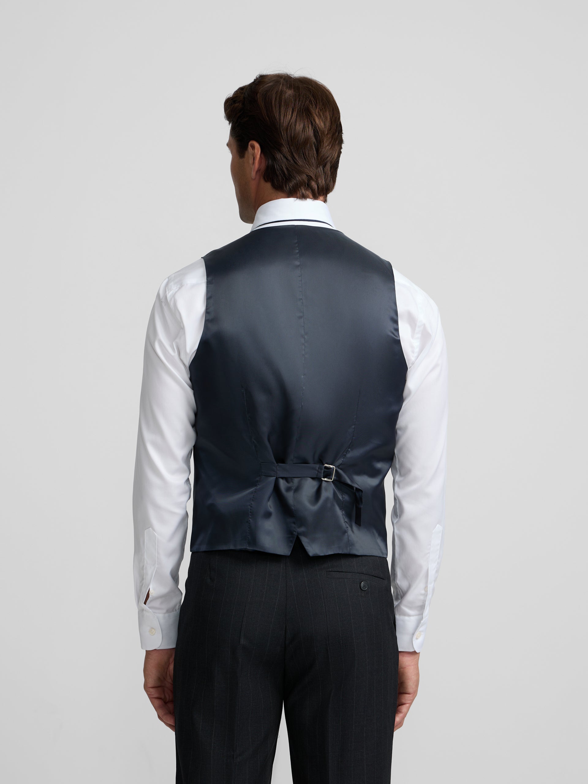 Chaleco traje raya diplomatica gris