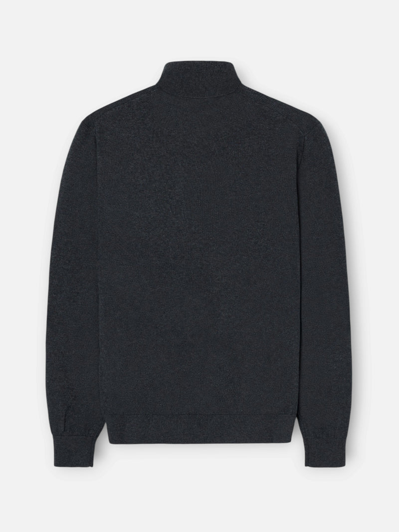Pull classique unique col roulé gris