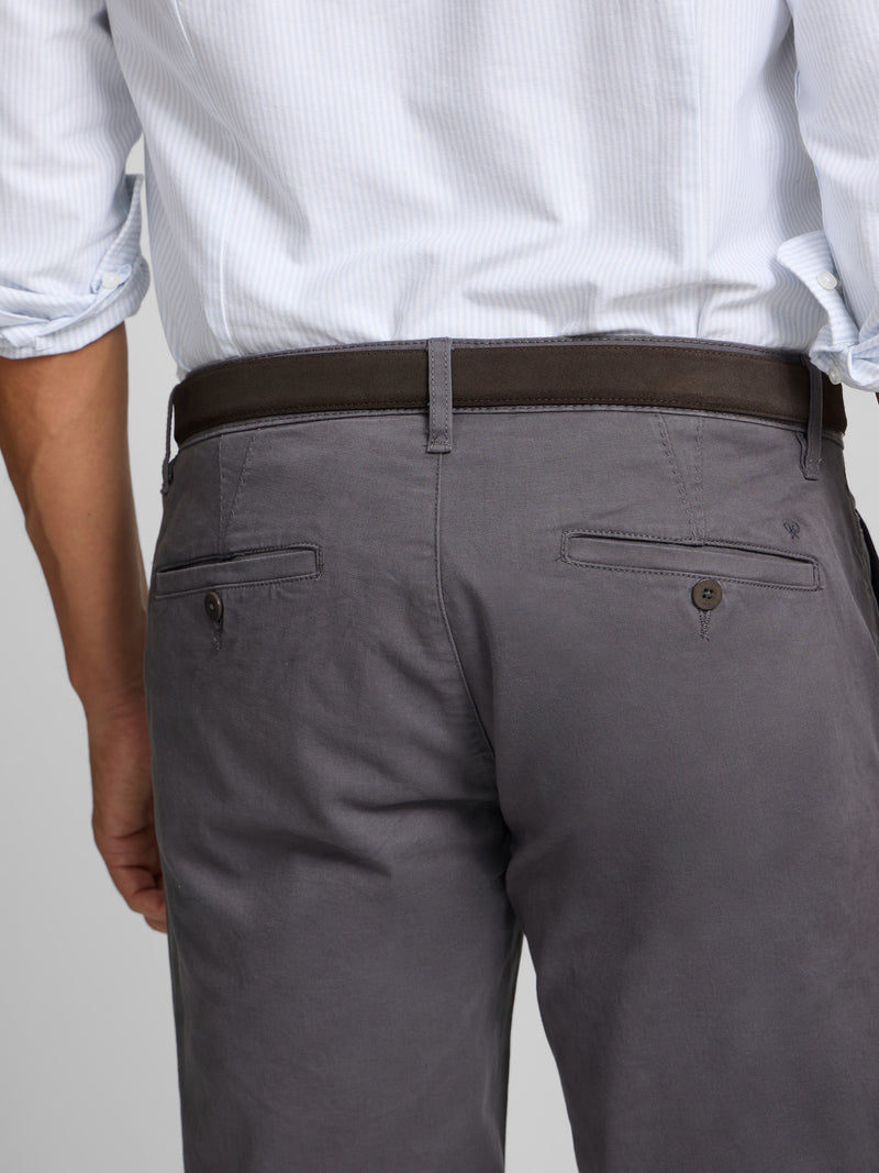 Pantalon sport chino pinza gris marengo