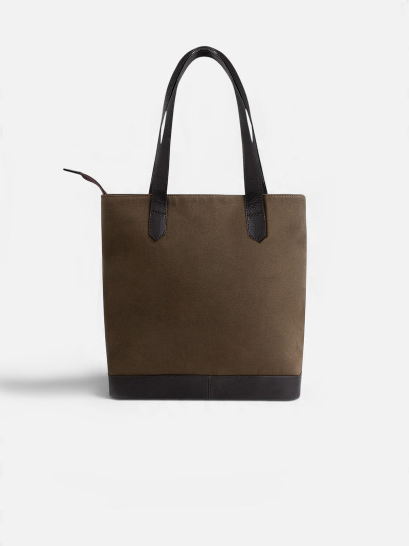 Tote bag unique brown leather canvas