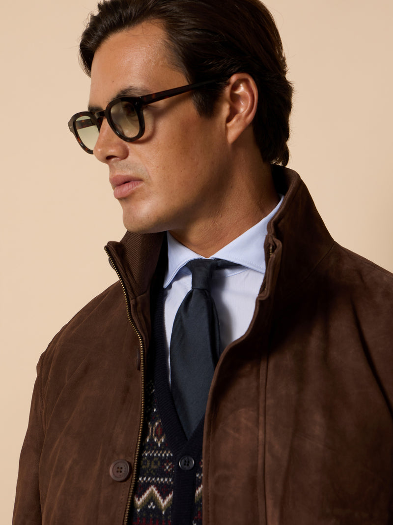 Harrington Unique brown leather jacket