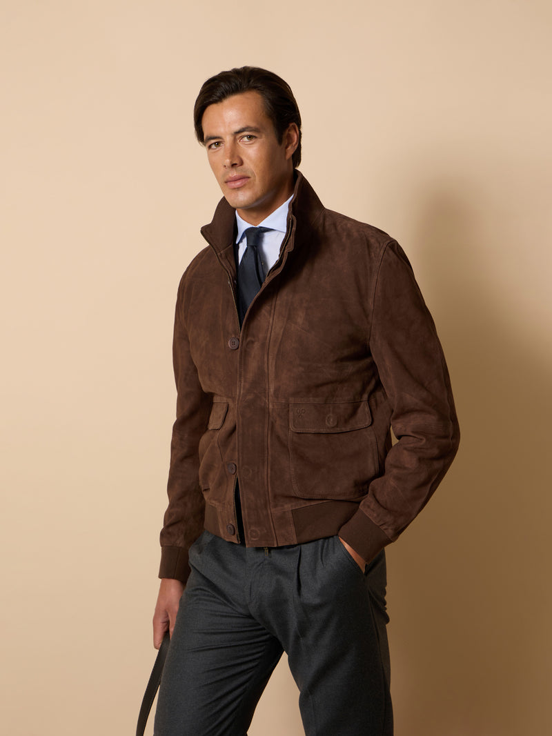 Harrington Unique brown leather jacket