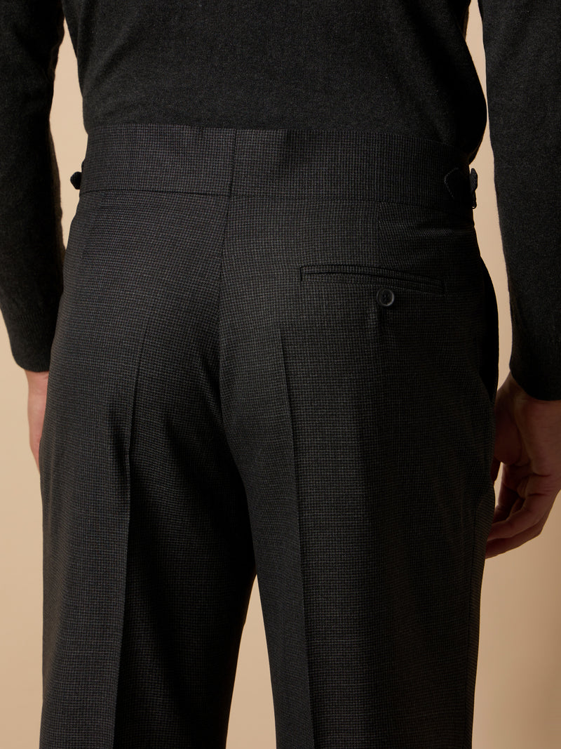 Unique houndstooth gray suit trousers