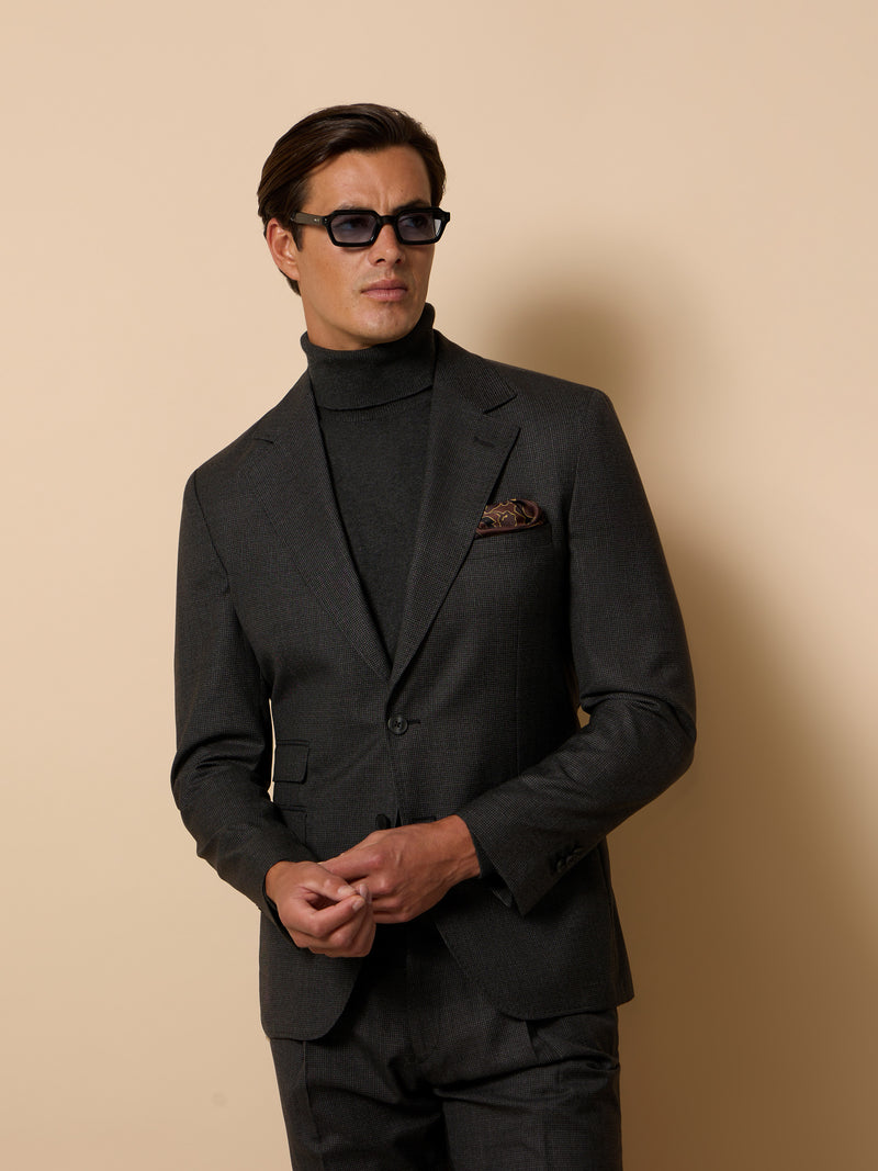 Unique houndstooth grey suit jacket