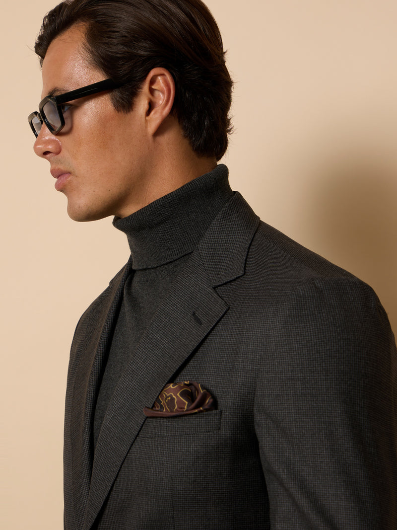 Unique houndstooth grey suit jacket