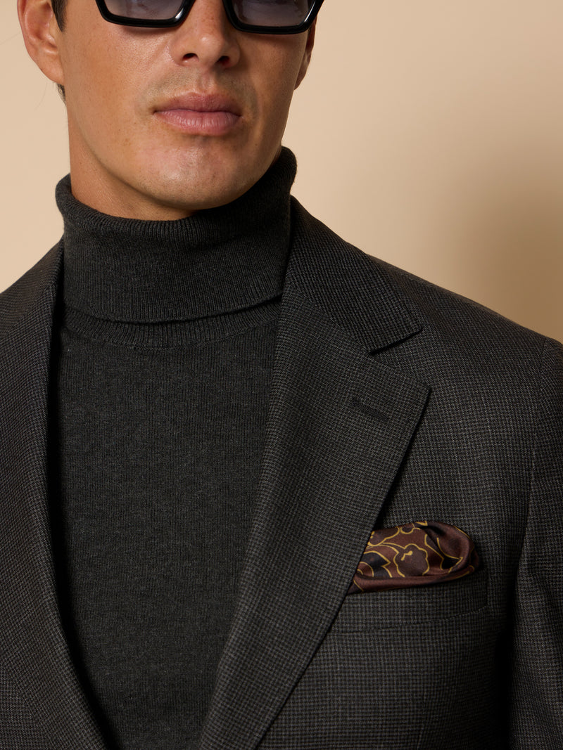 Unique houndstooth grey suit jacket