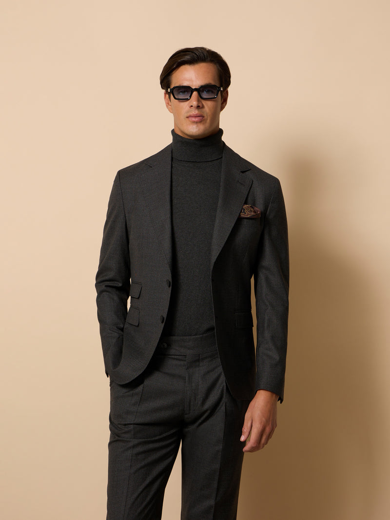 Unique houndstooth grey suit jacket