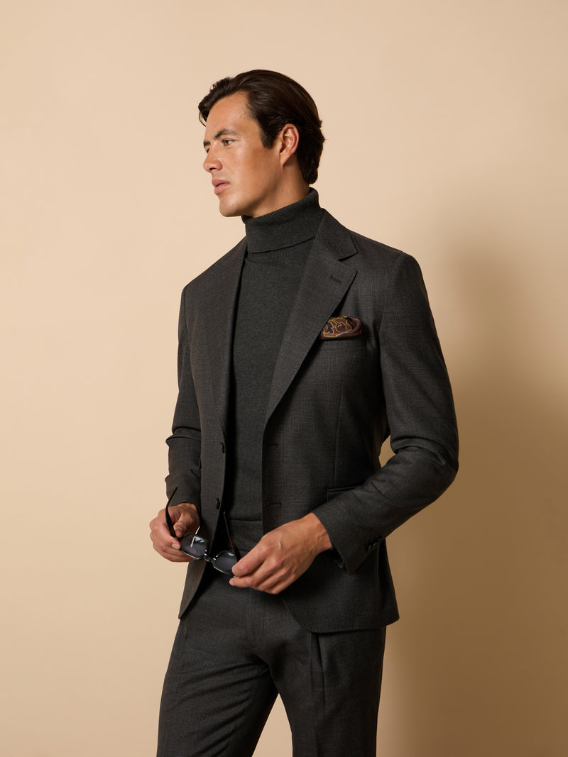 Unique houndstooth grey suit jacket