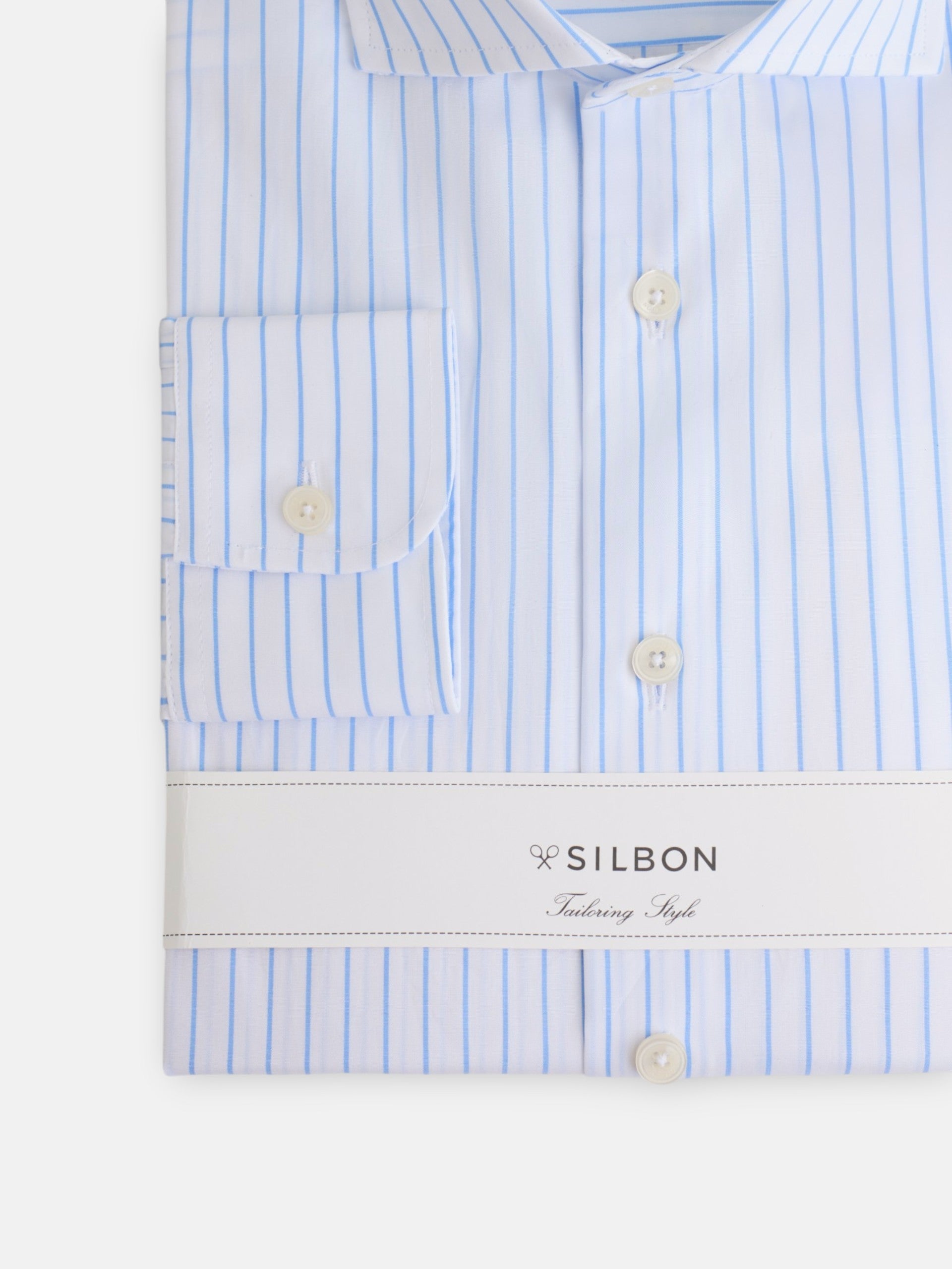 Camisa vestir raya media blanca
