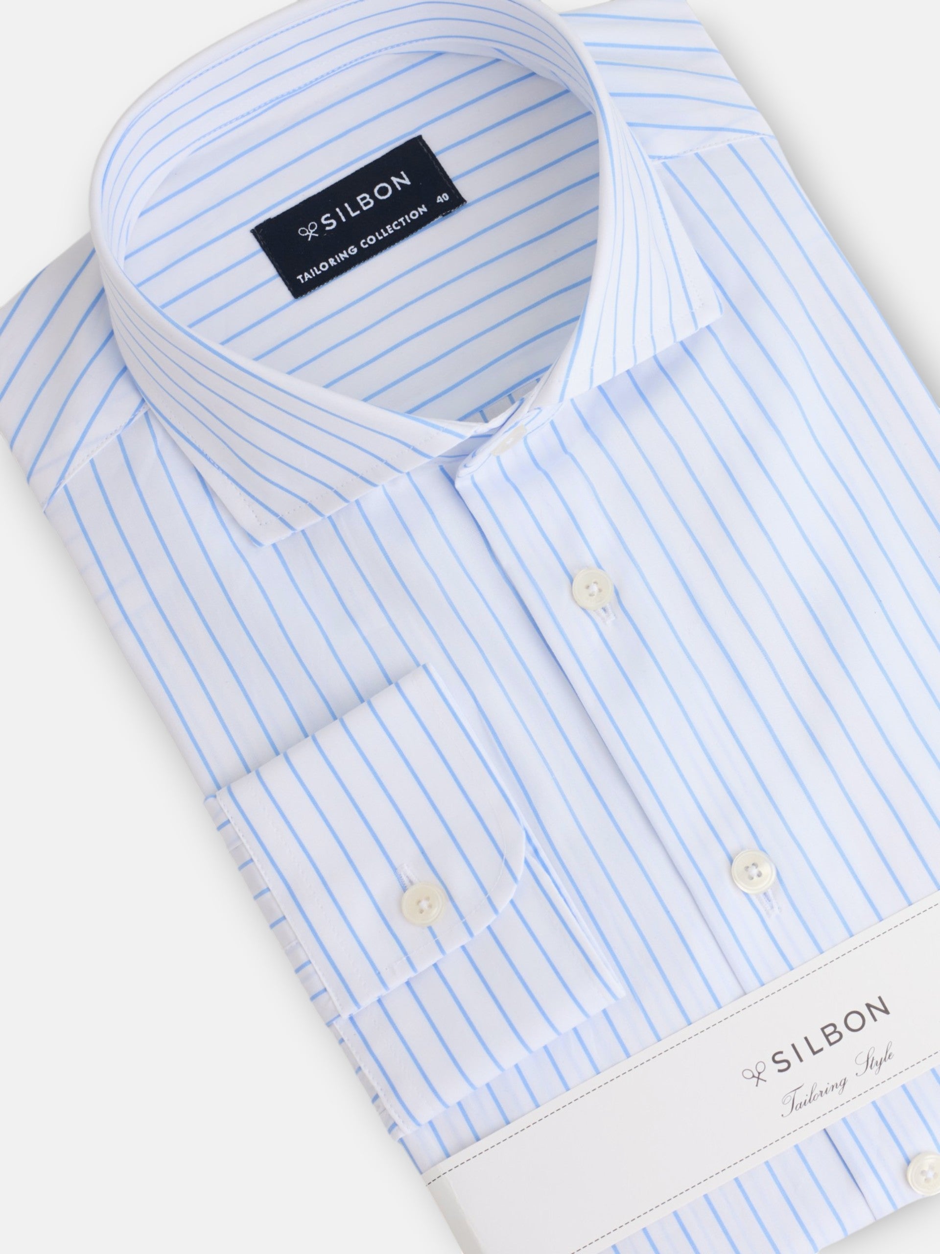 Camisa vestir raya media blanca