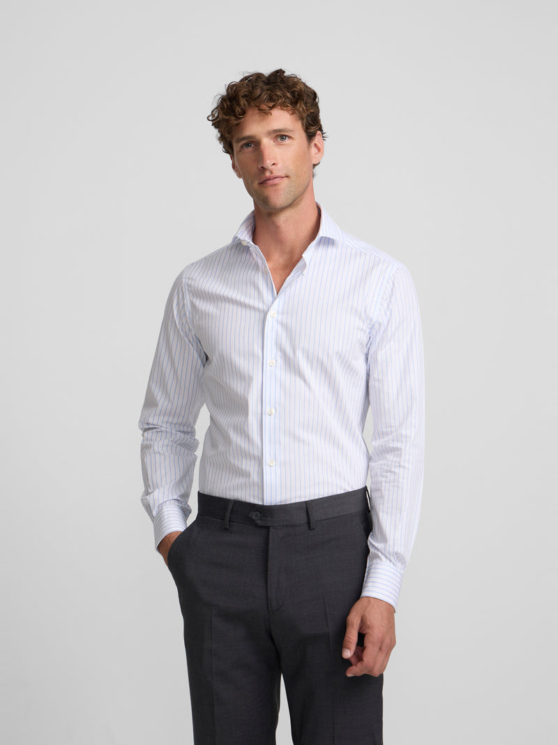 White medium stripe dress shirt