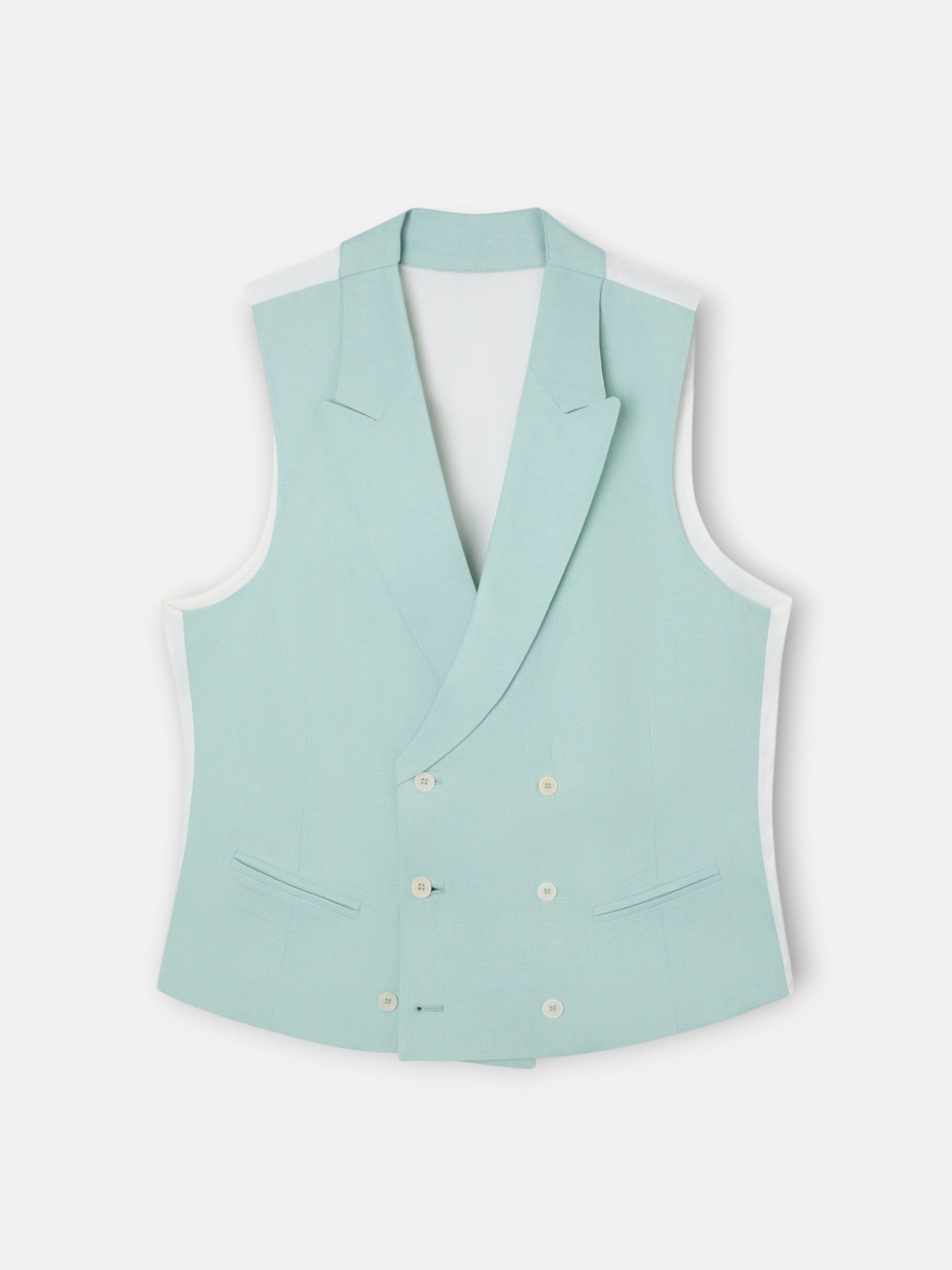 Chaleco chaque cuello clasico aguamarina