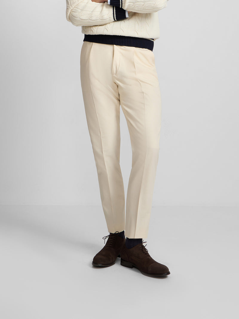 Light beige pleated dress trousers