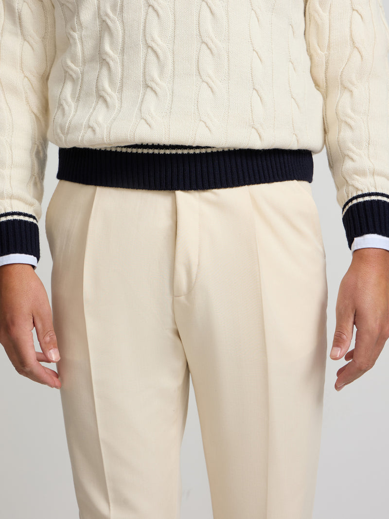Light beige pleated dress trousers