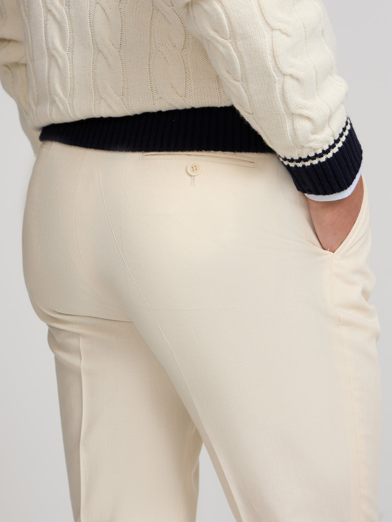 Light beige pleated dress trousers
